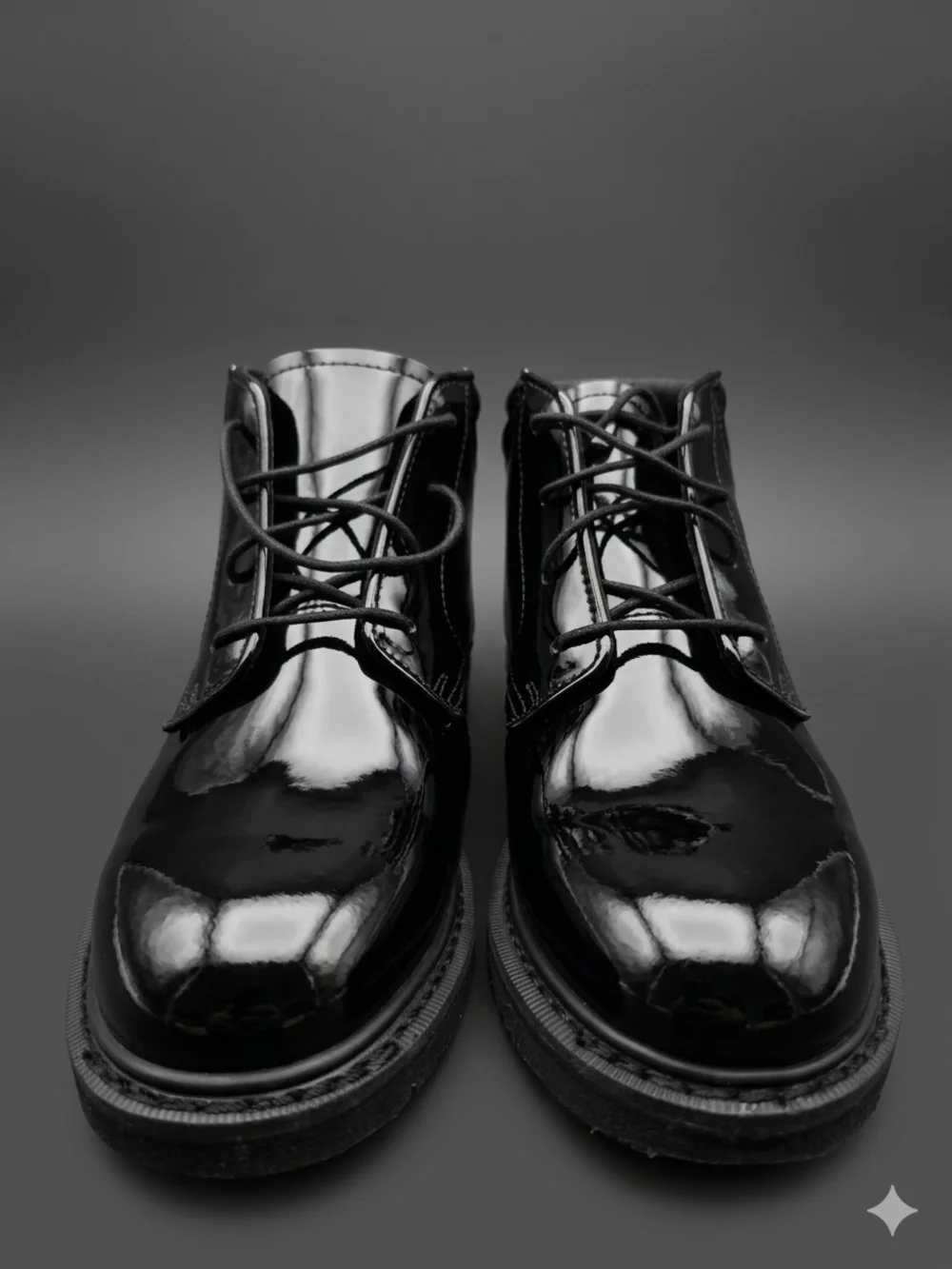 X.Rocky Dress Leather High Gloss Chukka Boots Black Men's 9M FQ00500-8